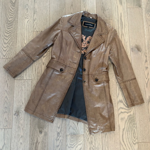 Jackets & Blazers - Transmission Brown Leather Women's Jacket